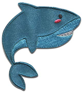 Catch the Patch Hai Piraten Tiere - (Größe: 6,1 x 4,6 cm) – Aufbügler & Applikationen in verschiedenen Größen – Ideal für Kleidung, Schulranzen, Jeans & Rucksäcke