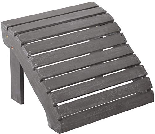 Raburg Fußbank SUNJA Premium in ALT-GRAU - Akazie Hartholz, lackierter Fußhocker, passend für XXL Design-Gartenstuhl Canadian Adirondack Deck-Chair/Hamburger Alsterstuhl, belastbar bis 50 kg