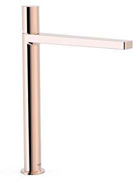 XXL-Waschtischarmatur, Project-Tres Serie 21180302OP, mit Schwenkrad und flexiblen Anschlussschläuchen, G3/8, 23,3 x 3,4 x 79,5 cm, Roségold