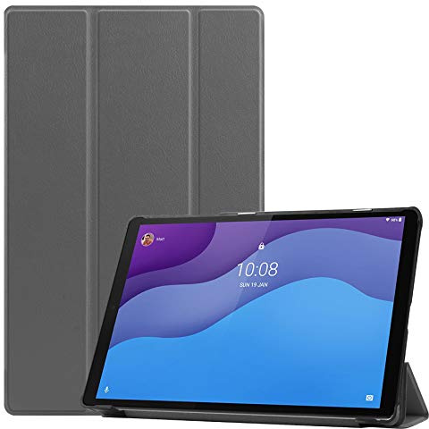 Lobwerk Hülle für Lenovo Tab M10 2nd 2020 TB-X306F TB-X306X 10.1 Zoll Smart Cover Etui mit Standfunktion und Auto Sleep/Wake Funktion Grau