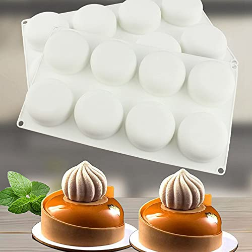 TUKE Superhelden Silikonform mit 8 Mulden, abgeschrägte Form, zum Backen, französische Dessert, Mousse, Schokolade, Kuchen, Dekoration, Werkzeug, Weiß, Irreguläre Form mit mehreren Mulden