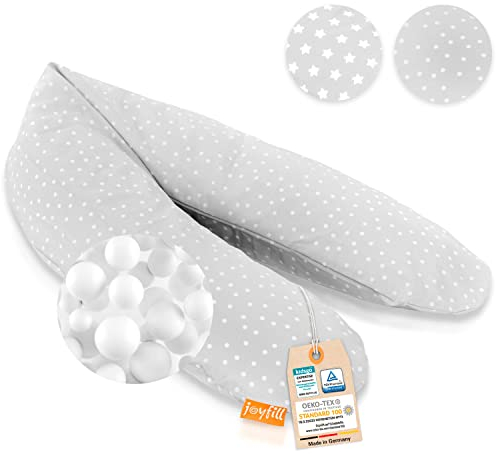 joyfill® Stillkissen Mikroperlen 190cm I Schwangerschaftskissen - Made in Germany I Ideal zum Schlafen & Stillen Dank Flüsterleiser & Bequemer Füllung I Stillkissen XXL