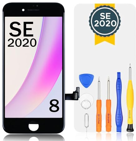 bokman Display Reparaturset kompatibel mit iPhone 8 Schwarz(inkl. Glas, Retina LCD, Touchscreen), Passendes Profi-Werkzeugset enthalten