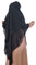 Yaqeen XL Khimar chiffon 3 lagig blickdicht Hijab elegantes 3 Schichten Kopftuch Jilbab Muslima Gebet (schwarz)