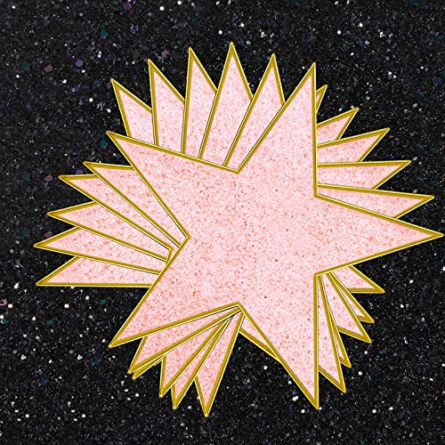 6 Inch Glitter Star Cutouts Paper Confetti Cutouts Glitter Cardboard Stars for Bulletin Board Classroom Wall Decoration, Prom Wedding Movie Night Birthday Party Supplies(48 Pieces)