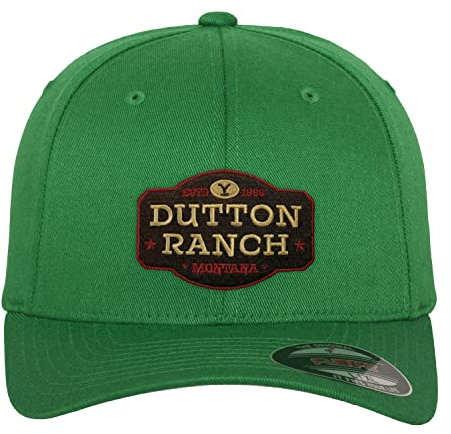 Yellowstone Offizielles Lizenzprodukt Dutton Ranch Flexfit Cap (Grün), Klein/Mittel