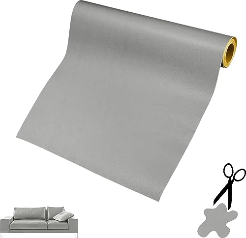 Leder Reparatur Set Leder Patch Kit, 60 x 137cm Leder Patch Selbstklebend, Leder Reparatur Patch, Kunstleder Selbstklebende Leder Reparatur Set für Sofas, Autositze, Bürostuhl, Kopfteil (Dunkelgrau)