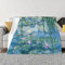 Monet Wasserlilien, weiche Decke, für alle Jahreszeiten, flauschig, warm, leicht, Flanelldecke, Fleece-Überwurf für Bett, Sofa, Couch, Reisen, Zuhause, Wohnzimmer, Dekoration, 203,2 x 152,4 cm