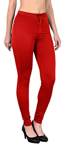 ESRA Damen High Waist Jeans Hose Jeanshose Skinny Hochbund Hose bis Übergröße Z92