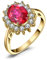 JewelryPalace Prinzessin Diana Kate Middleton 3.2ct Erstellt Rubin Gold, Verlobungsring Eheringe Promise Verlobung Ring Silber 925 Damen, Silberringe Antragsring Ringe, Edelstein Damen Schmuck 63