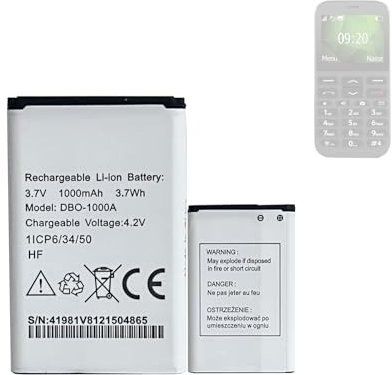 Batterie d'origine DBO-1000A pour Doro 2404, Doro 1370, Doro 5860, Doro 6040, Doro 6060, Doro 6820, Doro 6880