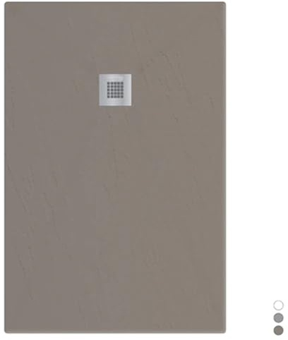 senza Duschtasse Estasi Rechteckig Beton - 75 x 120 cm, Graphit Schiefer, dunkelgrau