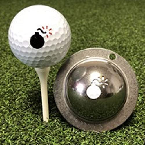 Joayuezo Ball Marker Stainless Steel Golf Balls Marker Stencil DIY Personalized Golf Ball Liner Golf Ball Drawing Alignment Stencils Marking Tool (bomb)
