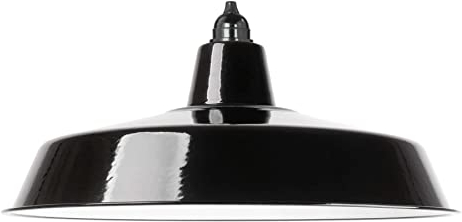 Industrie Lampenschirm Emaille Schwarz (2. Wahl), Fabriklampe Ø46 cm inkl. Fassung aus Bakelit