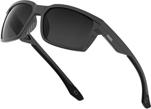 ATTCL Sonnenbrille Herren Polarisierte Sportbrille Fahrerbrille TR90 Rahme Ultra Leicht CAT 3 UV400-Schutz 2238 Black Gray