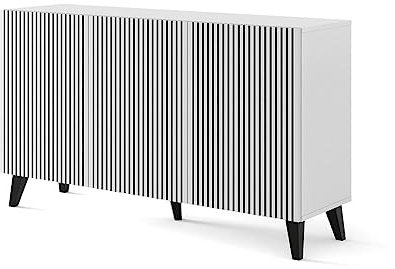 Homlando Kommode Ravenna F 150 cm 3D Sideboard mit 3 Türen - Highboard - Moderner Kommode für das Schlafzimmer oder Wohnzimmer