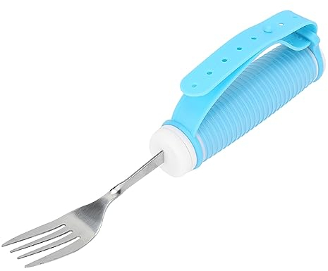 Demeras Rotg Caring Cutlery 28x6x4 Eating Aids Fork Stainless Steel Rotating Fork Rotated Eating Utensils for The Elderly