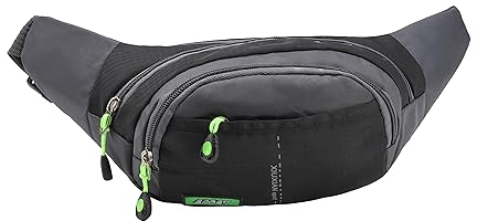 Große Kapazität Sport Gürteltasche, wasserdicht Gürteltasche mit Mehreren Taschen, geeignet für Wandern, Reisen, Outdoor-Sport, Wandern, Radfahren, Camping Bergsteigen, Hund zu Fuß. (Black)