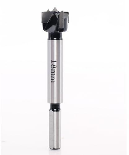 Akylin Broca Forstner de 18 mm, broca Forstner con punta de carburo, vástago hexagonal, bisagra de madera, cortador de sierra perforadora, para abridor de barrena, broca de perforación