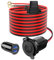 Hoembpn 2M Rallonge Prise Allume-Cigare de Voiture étanche Câble D'extension 14AWG avec Fusible 20A,12V/24V Mini Chargeur de Voiture USB Double Prise Allume-Cigare pour Moto,Bateau,Voiture,Camion