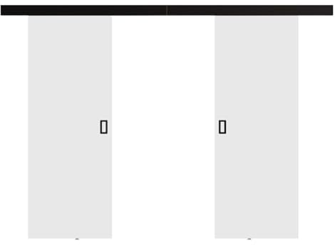 Mirjan24 Schiebetürsystem Fulmar Duo, 3 Breite wählbar, gedämpften Schließmechanismus, Komplett-Set für Schiebetüren, Abstandsführung Trennwände Innentüren (Weiß, Modell 172)