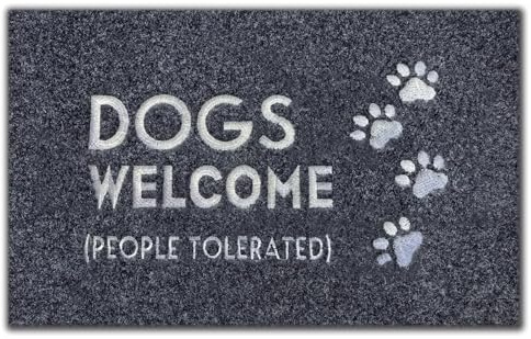 xinbai Doormat, Dog Mat Entrance Non-Slip Indoor Rubber Door Mats 40x 60CM Embroidery fonts Welcome Mat for Door
