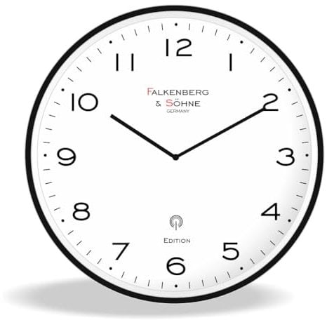 Falkenberg & Söhne Funkwanduhr 30 cm Geräuschlos kein Ticken Wanduhr Thermometer Hygrometer (4-MV2622-2)