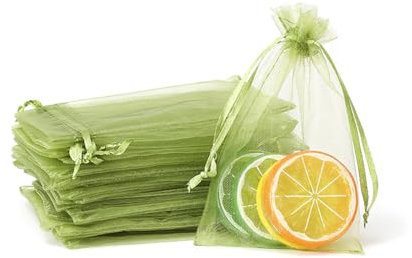Whakano 20 Stück Bunt Organzasäckchen mit Kordelzug,Organzabeutel,Schmuckbeutel,GeschenkSack,für Hochzeit Geburtstag Süßigkeiten Schmuck Geschenkverpackung Party Mit Schnur,Armeegrün,20x30cm