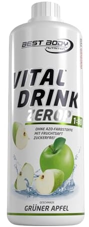 Best Body Nutrition Vital Drink ZEROP® - Grüner Apfel, Original Getränkekonzentrat - Sirup - zuckerfrei, 1:80 ergibt 80 Liter Fertiggetränk, 1000 ml