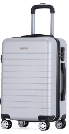 VERTICAL STUDIO 20 Handgepäck Koffer, abschließbarer Hartschalen-Trolley. Reisegepäck, Bordgepäck (H×B×T): 54 cm × 38 cm × 21 cm, für Flugzeugreisen (Sundsvall Silber)