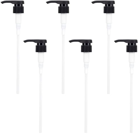 BENECREAT 6 Stück 28-410 Schwarze Universal-Pumpen-Ersatzdeckel, Dosierpumpe Aus PP-Kunststoff Für 1000ml Flaschen, Conditioner, Duschgel, Shampoo, Lotion