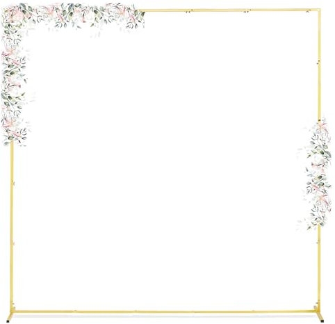 Arche de fond carrée en métal pour mariage, anniversaire, fête prénatale, anniversaire de mariage, décoration de ballons de 2 m x 2 m