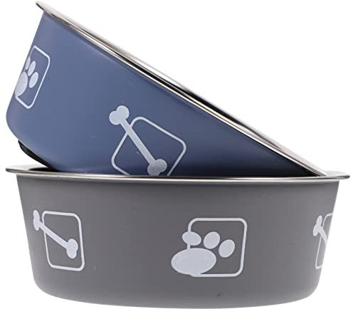 INOOMP 2piezas Cuencos Antideslizantes para Perros Tazones Inoxidable Comederos Portátiles Cuenco para Mascotas