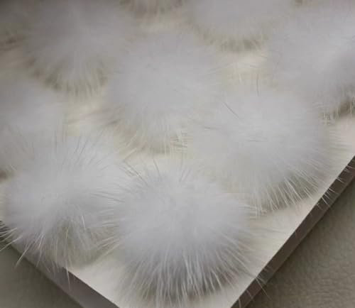 CHUYIX 7cm Fellbommel Kunstfell Pompon 10Pcs Kunstfell Bommel Flauschige Pompon Kunstfell Bommel Pompon Weiche Kunstpelz Pompom für Hüte Schuhe Schals Flauschige Pom Poms
