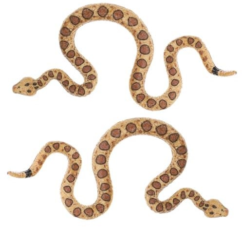 WHAMVOX 2pcs Realistic Fake Snake Models Vivid Simulation Animal Figurines for Halloween Pranks Garden Decor and Role-playing Props Safe Material Bright Colors