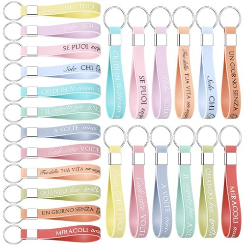 Sinmoe 12 Regali per Colleghi per Natale Braccialetti in Silicone con Frasi Ispiratrici Gadget Festa Compleanno Portachiavi Motivazionale Idee Regalo di Ringraziamento per Adulti Dipendenti(Morandi)