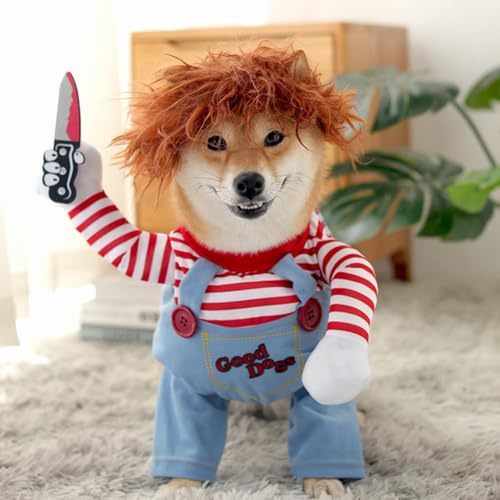 Dog Awful Pirate Costume Pet Halloween Clothes Cat Cosplay Party Suit Funny Dog Costume Small to Large Dogs (S)