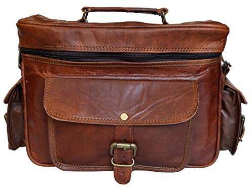 Madosh Leather DSLR Camera Bag Handmade Vintage Camera Shoulder Messenger Bag Camera Satchel Leather Camera Bags for Photographers and Men and Women | Gift for him (5W x 8H x 10L Inches)