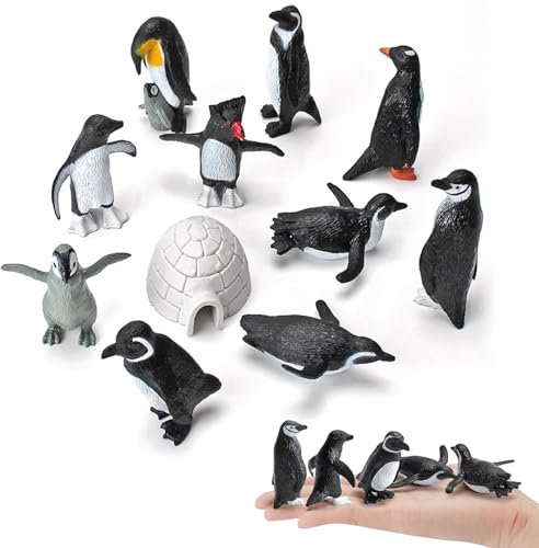 LYSHOOCE 11 Stück Pinguin Figuren, Pinguin deko, Zum Spielen Oder Als Deko
