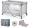 hauck Kinderreisebett Dream N Play Plus – XXL Zubehörpaket mit Matratze, Spielzelt & Insektenschutz, faltbar & klappbar, Tasche & großem Eingang – Dusty Blue