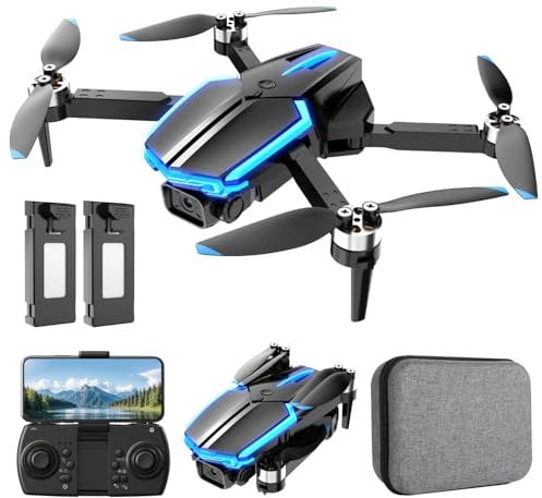 Drones con Camara 1080P Dron para Niños con Motor Brushless Drone FPV con 30min de Vuelo/Altitud Retención RC Quadcopter para Principiantes, Juguetes Regalo para Niños, Menos de 249g (Black)