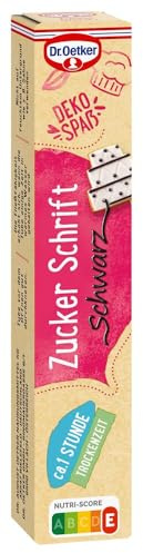 Dr. Oetker Zuckerschrift Schwarz 10er Pack (10 x 25g) - Plätzchen, Kuchen und Torten kreativ und einzigartig verzieren und liebevoll beschriften