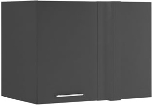 Laundreezy Schrankaufsatz für Waschmaschinenschrank in Anthrazit | 100 x 76 x 68 cm (B/H/T), Aufsatzschrank für Waschküche oder Bad, 1 Drehtür und 2 Fächer für Stauraum