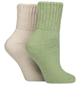 Elle Women’s Cosy Home and Bed Socks – 2 Pack Soft Warm Pairs for Lounging and Sleeping, Fluffy Relaxed Fit, Ideal for Cold Nights and Comfort at Home, Size 4–8