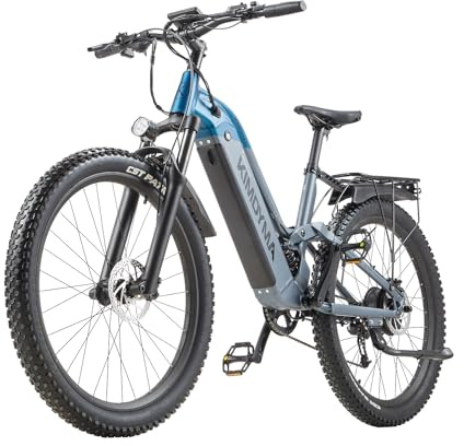 BURCHDA E Bike für Herren Damen 27.5x2.8 Zoll Elektrofahrrad mit 48V 20Ah | Bis zu 140 km 80 Nm 250W Motor 25km/h 9-Gang Schaltung E Fahrrad mit Hydraulische Bremsen Vollfederung Drehmomentsensor K01/2