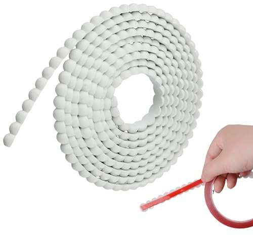 MOROBOR Garniture de moulage flexible, 1 pièce non finie 3D auto-adhésive DIY moulures à peindre en forme de perle garniture murale pelable et collante pour miroir armoire étagère fenêtre porte décor