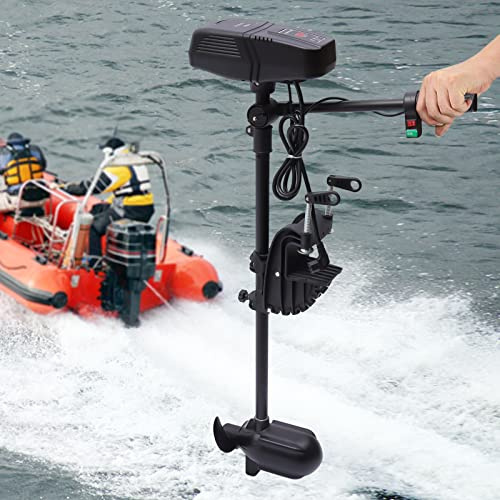 Mqwdxzfes 48V 1400W Elektro Aussenbordmotor, Bürstenloser Trolling Motor mit LED Display & 118kg Schub, Elektromotor Außenborder für Schlauchboot, Kajak, Fischerboot, bis 1500kg, 2300 U/min