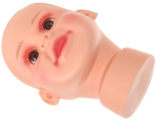JUMPLAWN Mannequinkopf 41,5cm aus Unbedenklichem Material Realistischer Kleinkind Schaufensterpuppenkopf für Hutpräsentation und Laden Dekoration