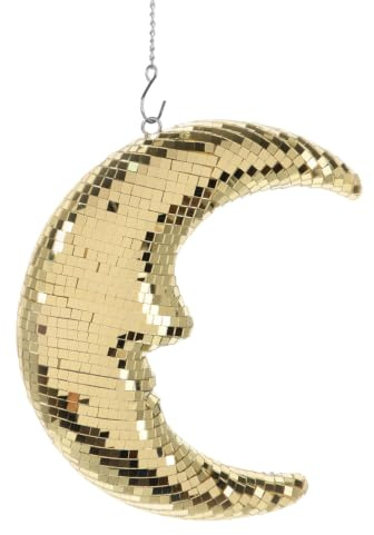 Angoily Moon Shaped Disco Hanging Ornament Mirror Surface Moon Disco Ball Hanging Decor for Bedroom Room Hanging Decor Party Decorations Home Wall and Ceiling