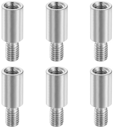 PATIKIL 6 Pcs Arcade Game Joystick Extender, 9mm Arcade Joystick Shaft Extender Game Controller Rod Screw for Classic Fighting Machine, Silver